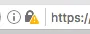 Start of the Firefox address bar with the padlock and a warning sign